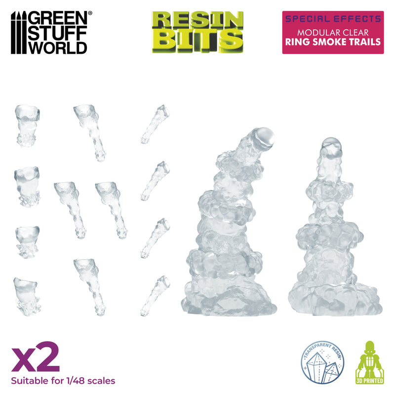 Load image into Gallery viewer, Green Stuff World Modular Clear Ring Smoke Trails for Jump Packs 1:48 - Wargaming - Cobbco
