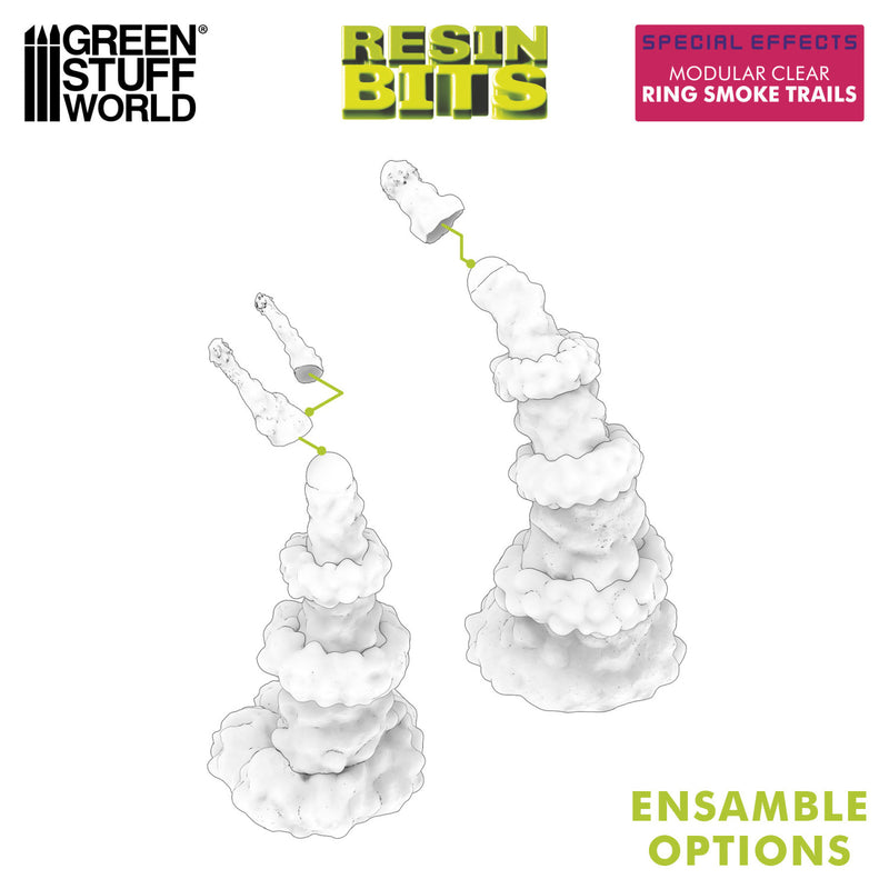 Load image into Gallery viewer, Green Stuff World Modular Clear Ring Smoke Trails for Jump Packs 1:48 - Wargaming - Cobbco
