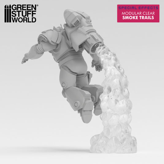 Green Stuff World Modular Clear Smoke Trails for Jump Packs - Wargaming - Cobbco