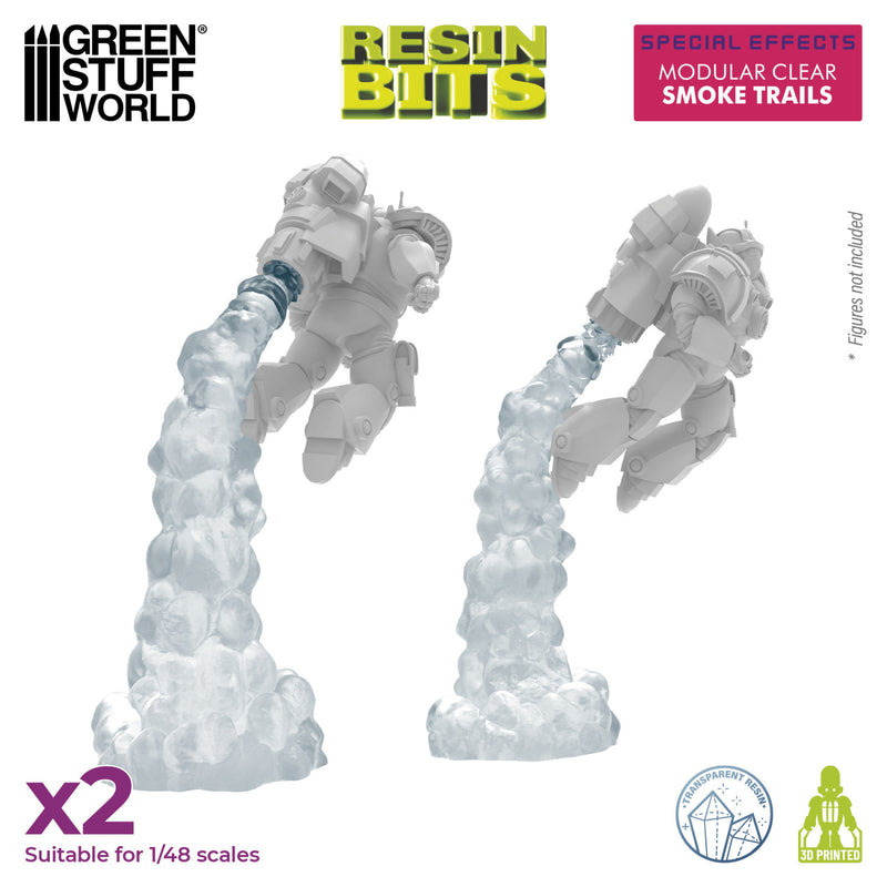 Load image into Gallery viewer, Green Stuff World Modular Clear Smoke Trails for Jump Packs - Wargaming - Cobbco
