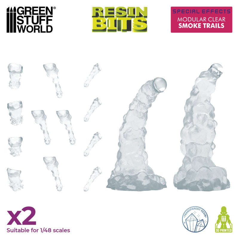 Load image into Gallery viewer, Green Stuff World Modular Clear Smoke Trails for Jump Packs - Wargaming - Cobbco
