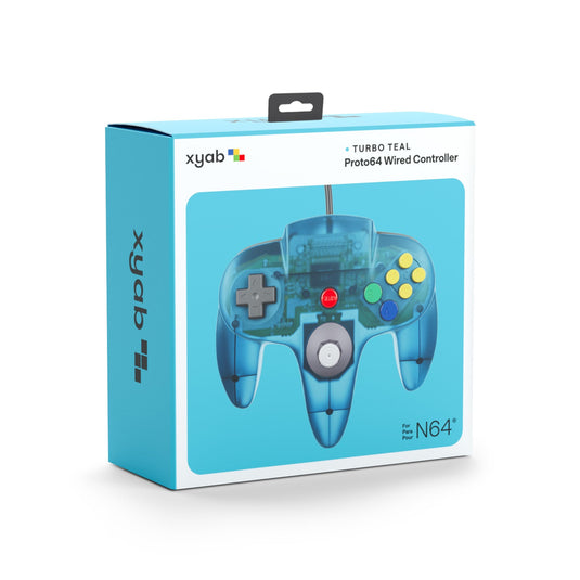 XYAB PROTO64 Wired Controller - Ice Blue for Nintendo n64 - Cobbco
