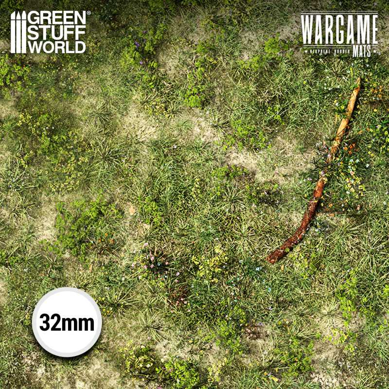 Load image into Gallery viewer, Green Stuff World Wargame Mat, Duskriver Meadows, Neoprene Battle Surface, Anti-Slip Backing, 30x22 Inch, with Carrying Bag - 5863

