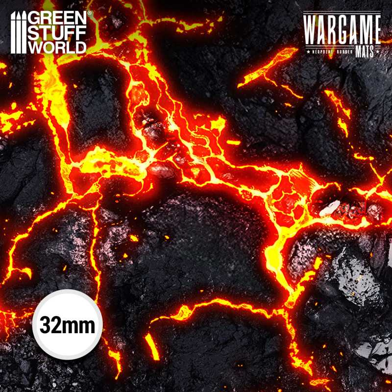 Load image into Gallery viewer, Green Stuff World Wargame Mat, Flamecoil Path, Neoprene Battle Surface, Anti-Slip Backing, 30x22 Inch, with Carrying Bag - 5861
