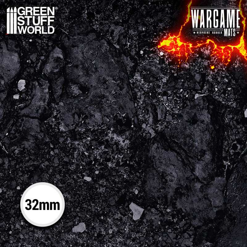 Load image into Gallery viewer, Green Stuff World Wargame Mat, Flamecoil Path, Neoprene Battle Surface, Anti-Slip Backing, 30x22 Inch, with Carrying Bag - 5861
