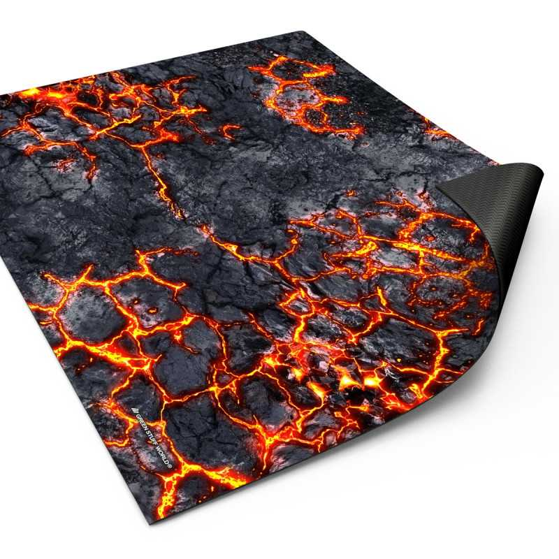 Load image into Gallery viewer, Green Stuff World Wargame Mat, Flamecoil Path, Neoprene Battle Surface, Anti-Slip Backing, 30x22 Inch, with Carrying Bag - 5861
