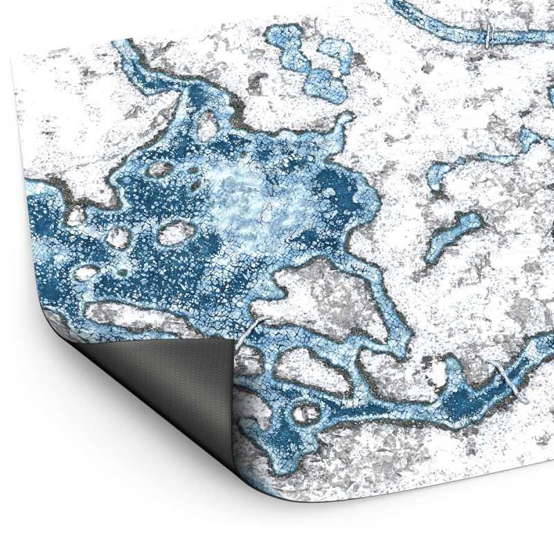 Load image into Gallery viewer, Green Stuff World Wargame Mat, Blizzard Hollows, Neoprene Battle Surface, Anti-Slip Backing, 48x70 Inch, with Carrying Bag - 6346
