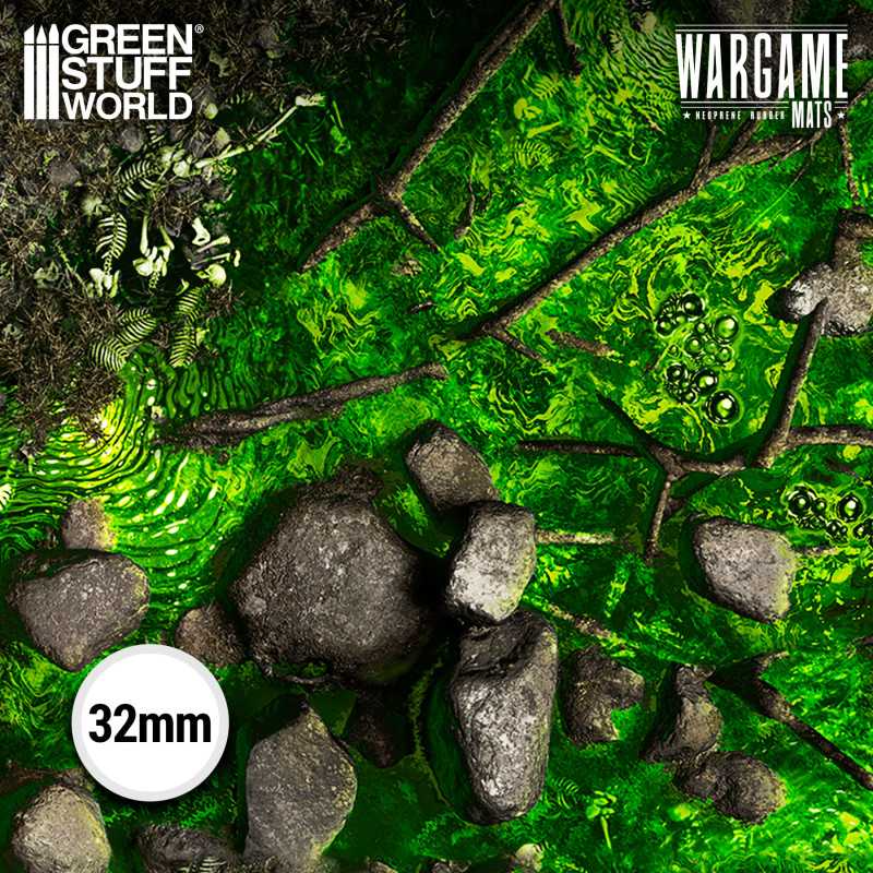 Load image into Gallery viewer, Green Stuff World Wargame Mat, Boneblight Marsh, Neoprene Battle Surface, Anti-Slip Backing, 48x70 Inch, with Carrying Bag - 6347
