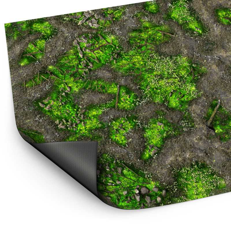 Load image into Gallery viewer, Green Stuff World Wargame Mat, Boneblight Marsh, Neoprene Battle Surface, Anti-Slip Backing, 48x70 Inch, with Carrying Bag - 6347
