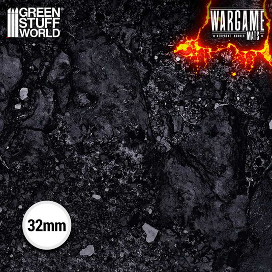 Green Stuff World Wargame Mat, Flamecoil Path, Neoprene Battle Surface, Anti-Slip Backing, 48x70 Inch, with Carrying Bag - 6342