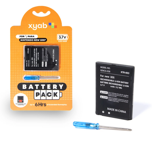 XYAB - 3.7V 900mAh High Capacity Replacement Battery for Nintendo New 3DS Console - Includes Tool Kit