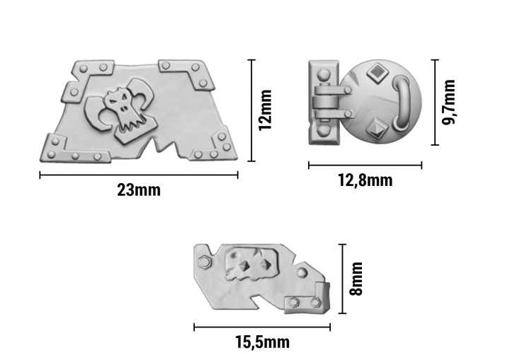 Load image into Gallery viewer, Green Stuff World for Models and Miniatures 3D-printed Large Ork Plates 12317
