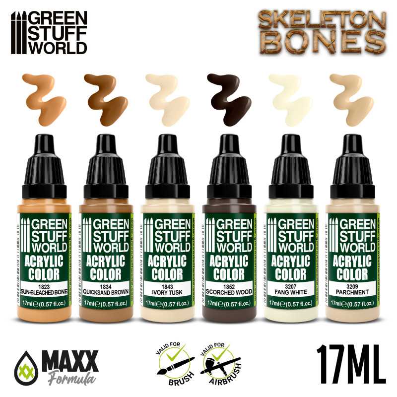 Load image into Gallery viewer, Green Stuff World for Models and Miniatures Paint Set – Skeleton Bones 11744
