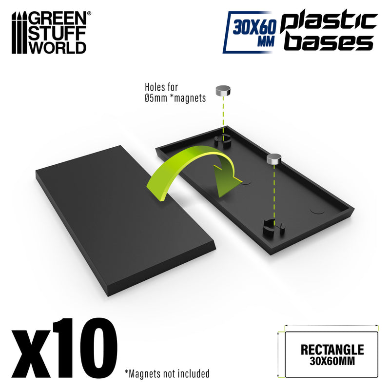 Load image into Gallery viewer, Green Stuff World Plastic Rectangular Bases 30x60mm - Cobbco
