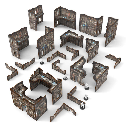 Green Stuff World Pre - Painted Foldable Matched Play terrain pack - Sci - fi - Wargaming - Cobbco