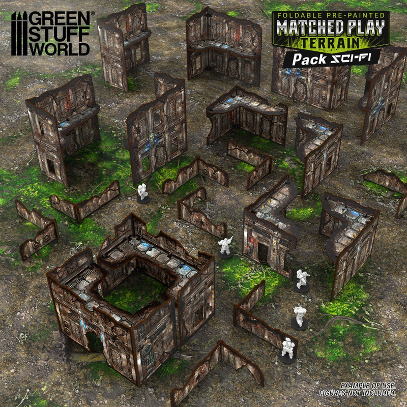 Load image into Gallery viewer, Green Stuff World Pre - Painted Foldable Matched Play terrain pack - Sci - fi - Wargaming - Cobbco
