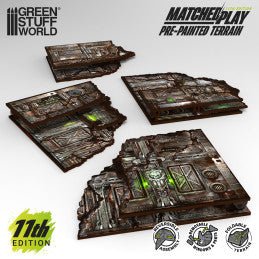Green Stuff World Pre-Painted Foldable Terrain Pack 11th edition - Grimdark Industrial - Cobbco