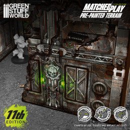 Load image into Gallery viewer, Green Stuff World Pre-Painted Foldable Terrain Pack 11th edition - Grimdark Industrial - Cobbco
