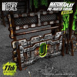 Green Stuff World Pre-Painted Foldable Terrain Pack 11th edition - Grimdark Industrial - Cobbco