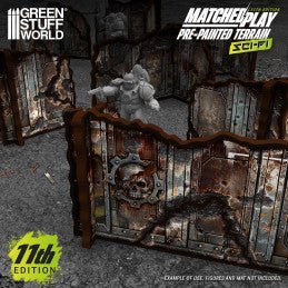 Load image into Gallery viewer, Green Stuff World Pre-Painted Foldable Terrain Pack 11th edition - Grimdark Industrial - Cobbco
