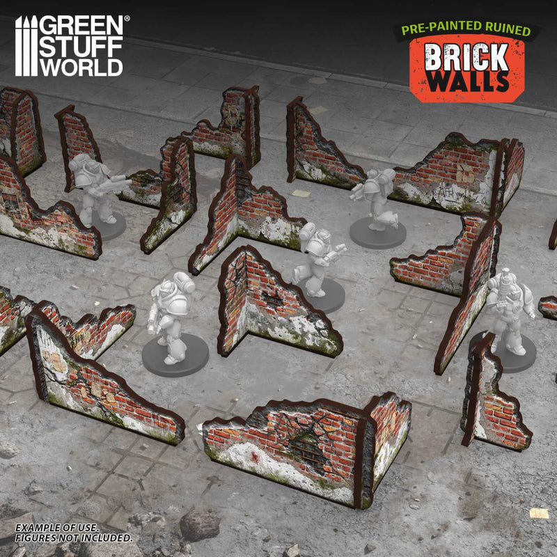 Load image into Gallery viewer, Green Stuff World Pre - Painted Ruined Brick Walls - Terrain - 40k - Wargaming - Cobbco
