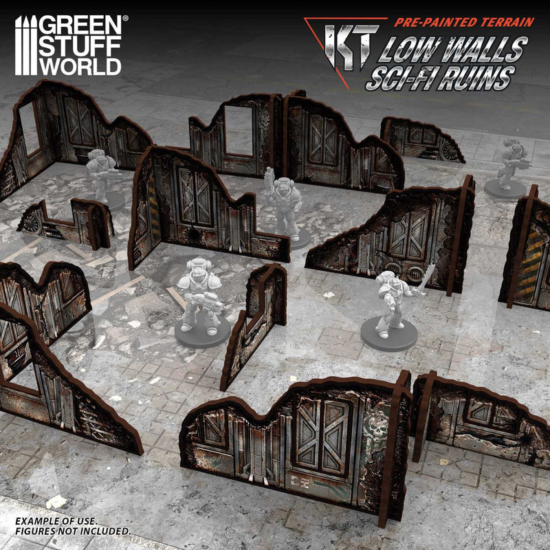 Load image into Gallery viewer, Green Stuff World Pre - painted ruined Sci - Fi walls for Wargamming - 40k - Cobbco
