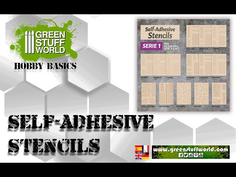 Load and play video in Gallery viewer, Green Stuff World for Models and Miniatures Self-Adhesive Stencils - Harlequin M 9448
