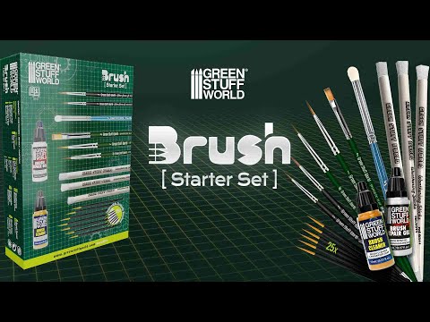 Load and play video in Gallery viewer, Green Stuff World for Models &amp; Miniatures Hobby Brush Starter Set 11644
