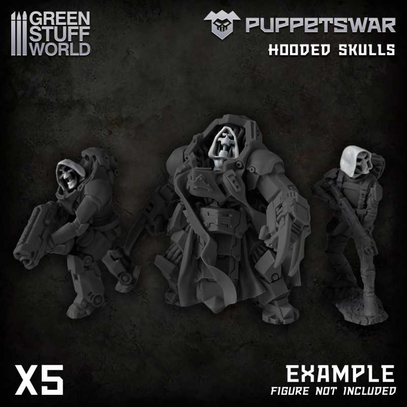 Load image into Gallery viewer, Green Stuff World for Models &amp; Miniatures Hooded Skulls S023
