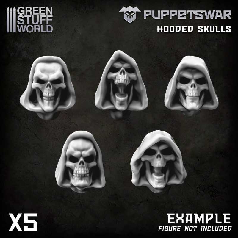 Load image into Gallery viewer, Green Stuff World for Models &amp; Miniatures Hooded Skulls S023
