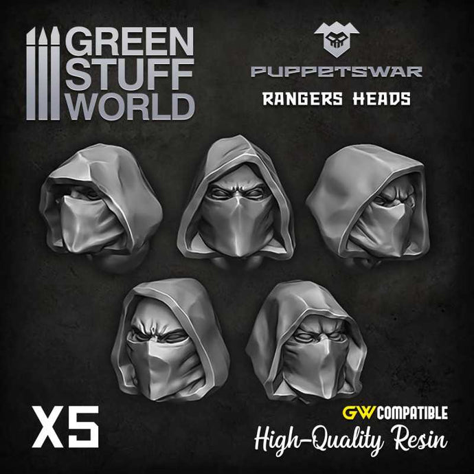 Green Stuff World Rangers Heads From Puppetswar S209