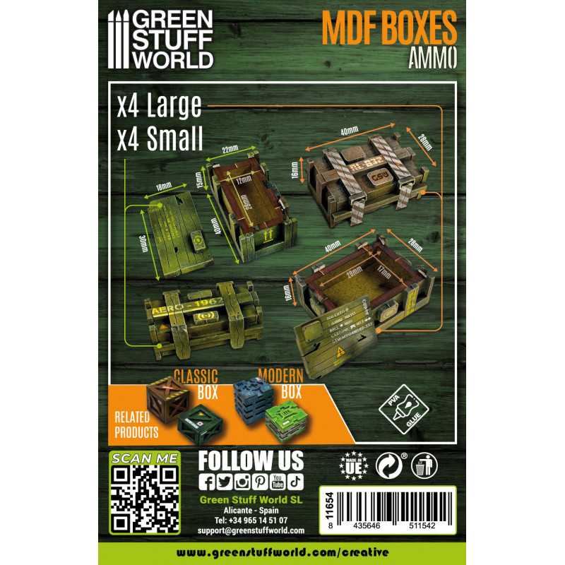 Load image into Gallery viewer, Green Stuff World for Models &amp; Miniatures Rectangular Wooden MDF Boxes 11654
