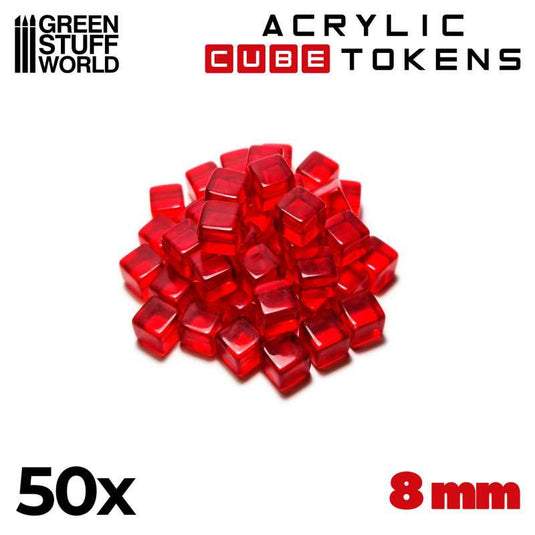 Green Stuff World for Models & Miniatures Red Cube tokens 8mm 3786