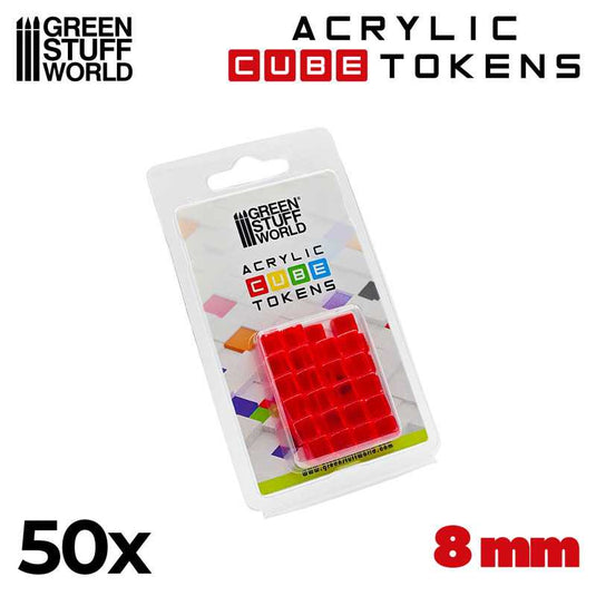 Green Stuff World for Models & Miniatures Red Cube tokens 8mm 3786