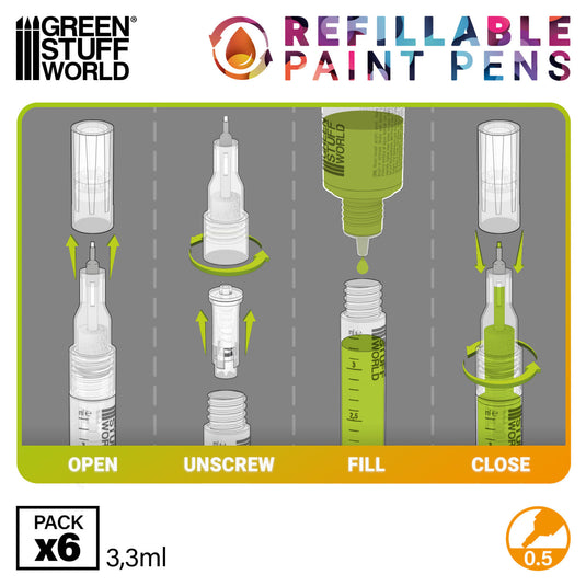 Refillable paint pen 0.5
