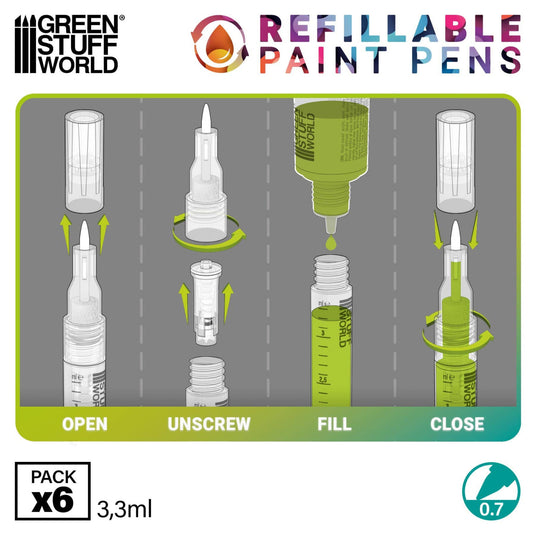 Refillable paint pen 0.7