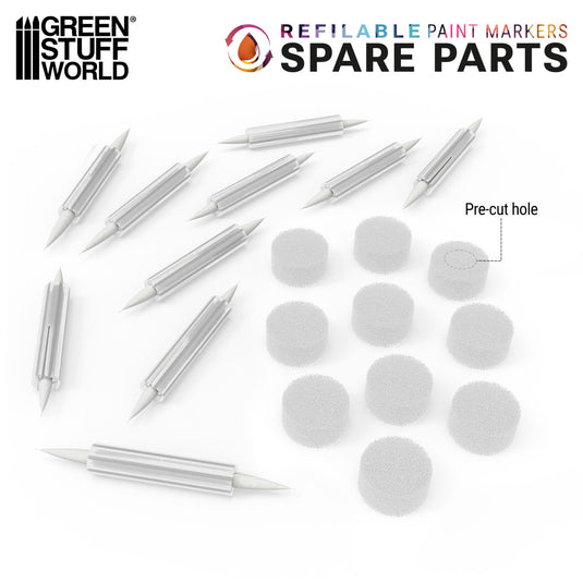 Green Stuff World Refill Tips for refillable marker Size 1 - Modeling and Wargaming - Cobbco