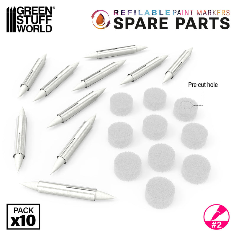 Load image into Gallery viewer, Green Stuff World Refill Tips for refillable marker Size 2 - Modeling and Wargaming - Cobbco
