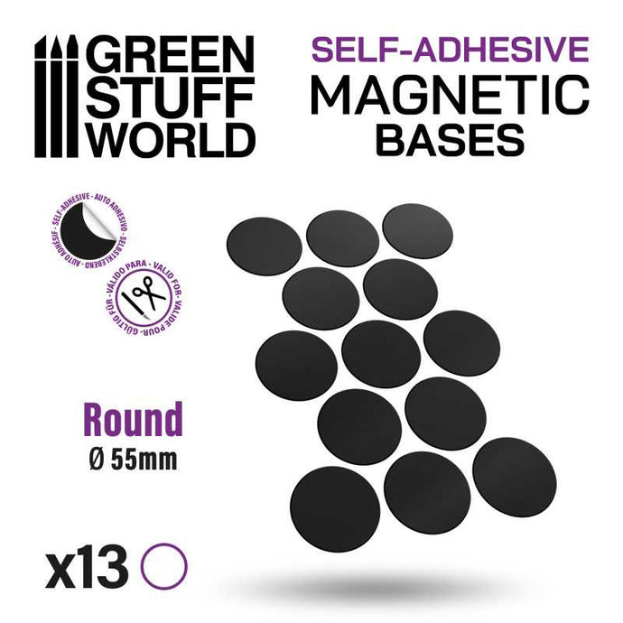 Green Stuff World for Models & Miniatures Self-Adhesive Magnetic Base: Round 55mm 10866