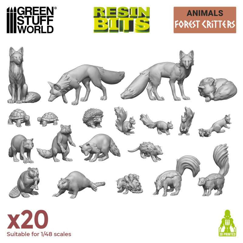 Load image into Gallery viewer, Green Stuff World Forest Animals Miniatures Resin Unpainted 28mm 32mm Woodland Creatures Wargaming
