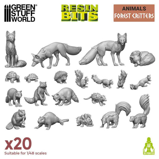 Green Stuff World Forest Animals Miniatures Resin Unpainted 28mm 32mm Woodland Creatures Wargaming