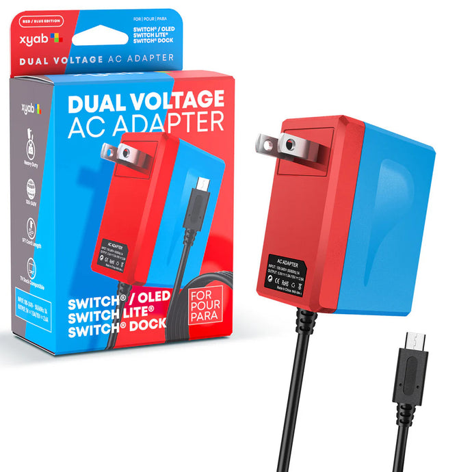 AC Adapter Power Supply for Nintendo Switch Charger Plug Cord - Blue Red - XYAB