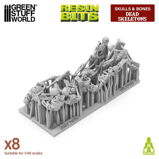 Green Stuff World Skeleton Miniatures 1:48 Scale Resin Unpainted 3D Printed Figures for Wargaming