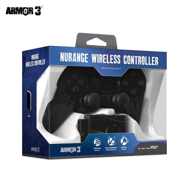 Load image into Gallery viewer, Armor 3 Nurange Wireless Controller for Playstation 2 PS2 - Black
