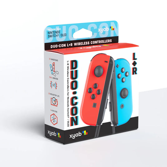 XYAB -  DUO CONS - Nintendo Switch Joy-Con Wireless Controllers: Red & Blue