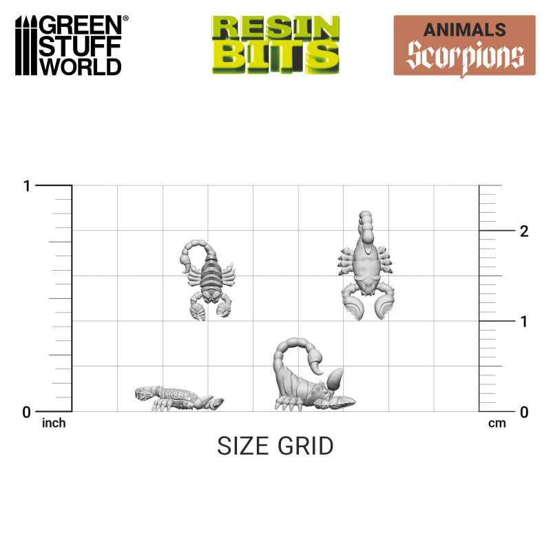 Load image into Gallery viewer, Green Stuff World Scorpions Resin Miniatures Unpainted 28mm 32mm Fantasy Tabletop RPG Dioramas
