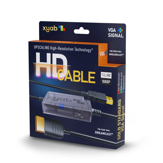 XYAB - RGB+ HD Link HDMI Cable for Sega Dreamcast – 1080p Full HD - Retro Gaming - Cobbco