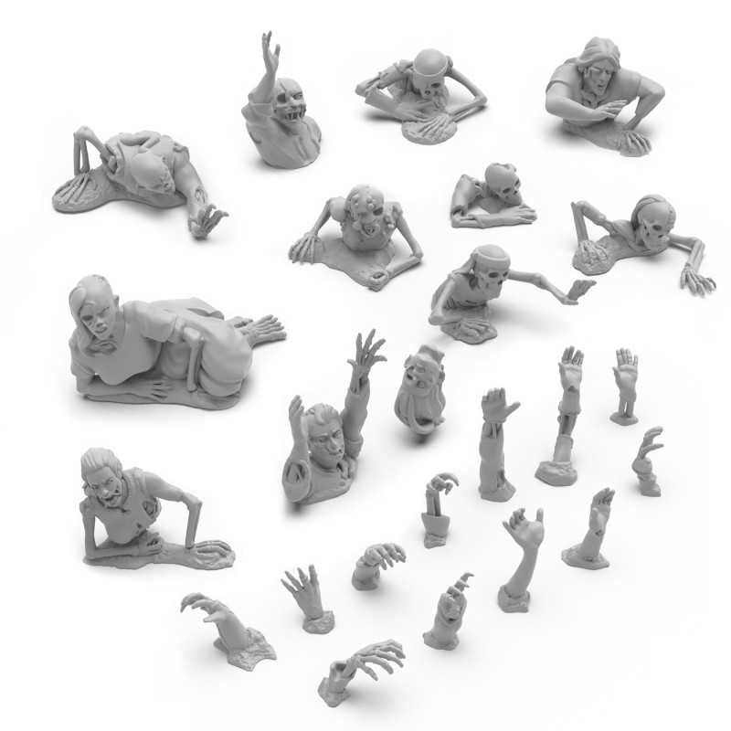 Load image into Gallery viewer, Green Stuff World Dead Rising Zombies Miniatures 1:48 Scale Resin Unpainted 3D Printed Figures
