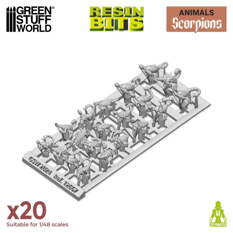 Load image into Gallery viewer, Green Stuff World Scorpions Resin Miniatures Unpainted 28mm 32mm Fantasy Tabletop RPG Dioramas
