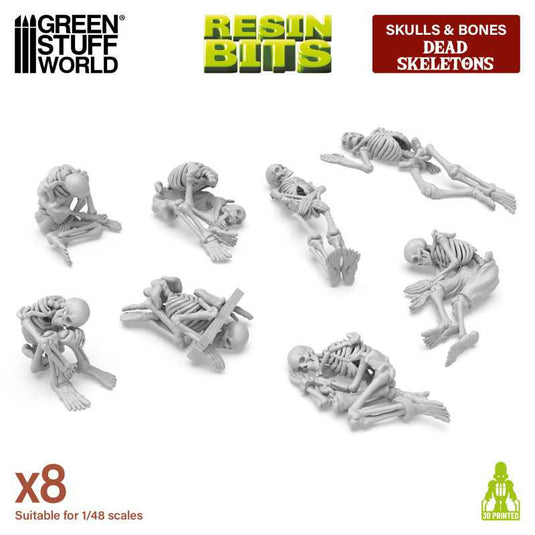 Green Stuff World Skeleton Miniatures 1:48 Scale Resin Unpainted 3D Printed Figures for Wargaming
